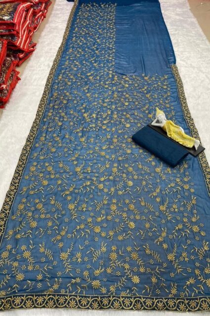 Navy Blue colour Luxurious Saree for Elegant Indian Women