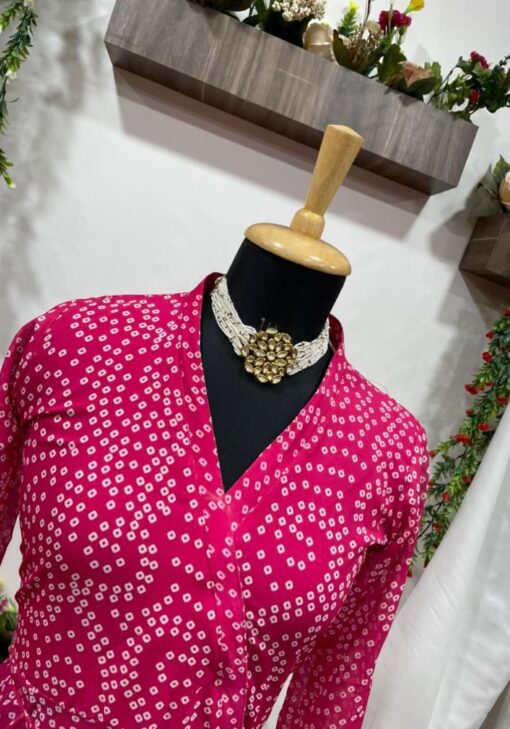Radiant Rani-Pink Anarkali Suit With Tassel Belt For Women