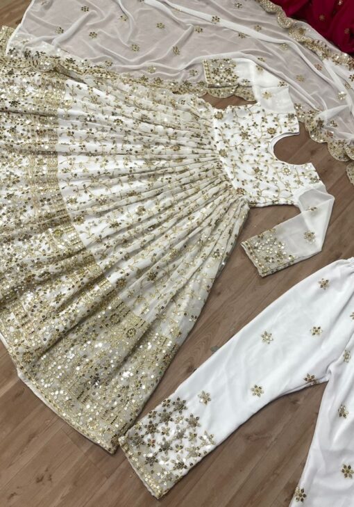 Yantika Kapoor Mejestic Off-White Party Wear Palazzo Suit For Women