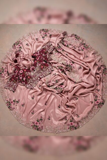 Awaken My Love Baby-Pink Party Wear Saree