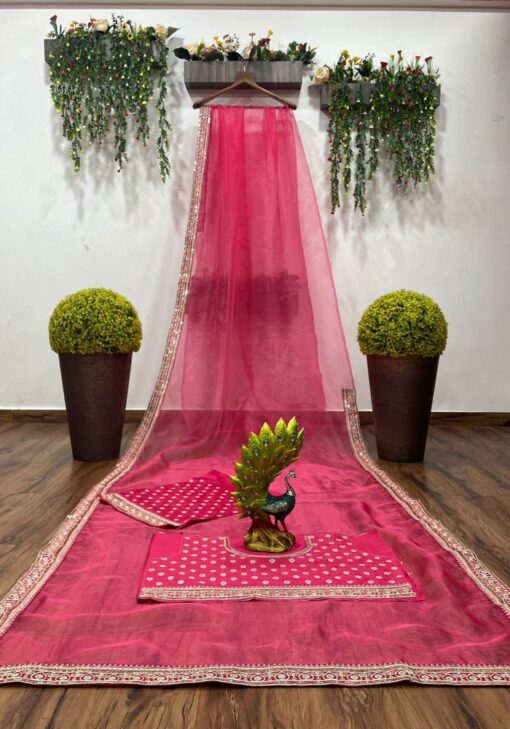 Designer Pink Color Saree for Women