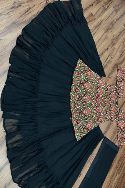 Black Color Beautiful Suit On Georgette Fabric With Embroidery