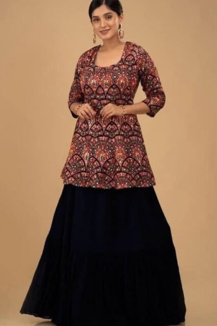 Black Color Beautiful Suit On Georgette Fabric With Embroidery