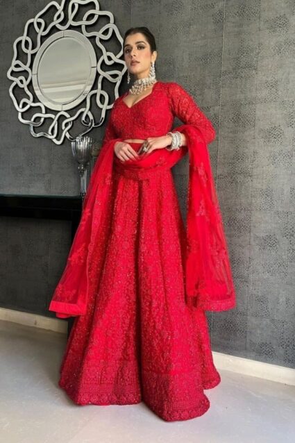 Gorgeous Red Sequins Lehengha Luxurious Style for Women