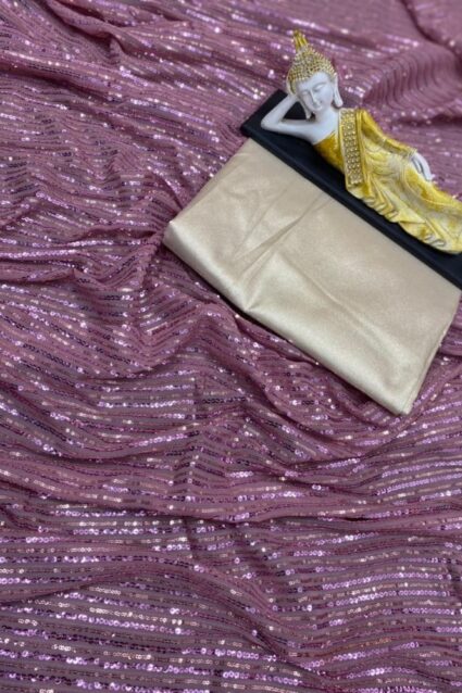 Purple Color Stunning Saree On Georgette With Sequin Work