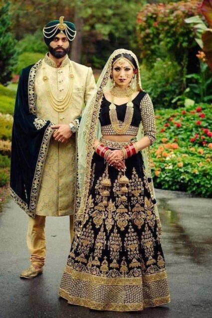 Black Color Charming Lehenga Choli On Heavy Velvet With Embroidery Work