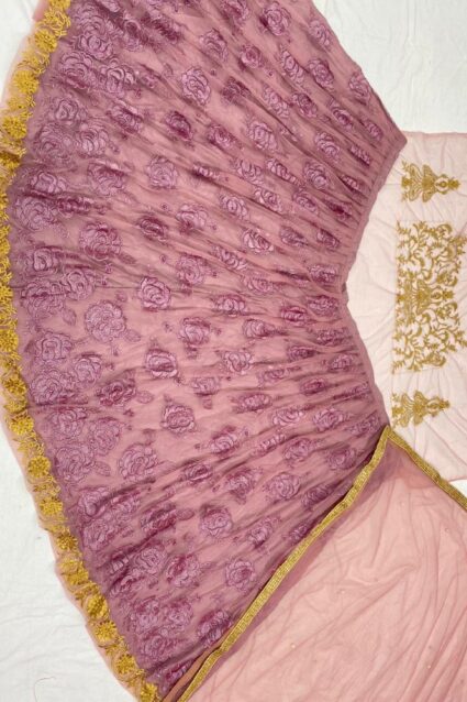 Plum Color Beautiful Lehenga Choli On Net With Embroidery Work