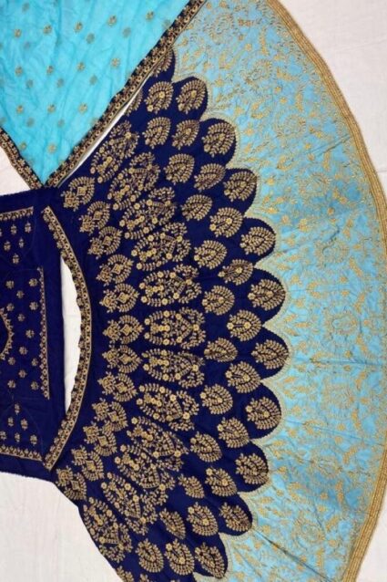 Blue Color Charming Lehenga Choli On Taffeta Silk With Dupatta