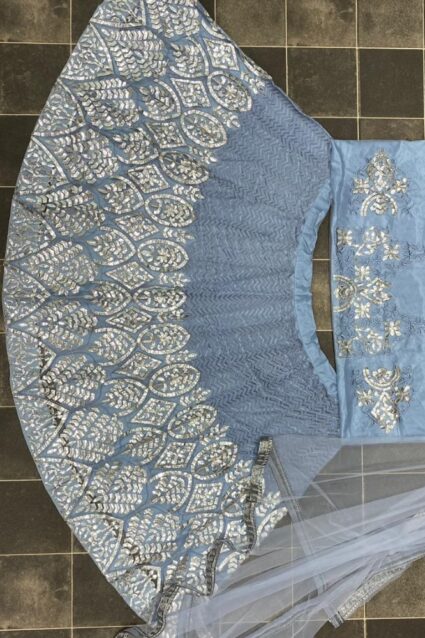 Alice Clue Color Lehenga Choli Oon Net With Embroidery And Paper Work