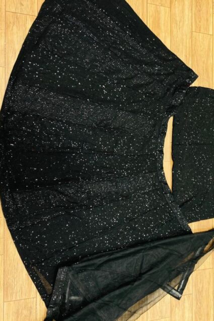Black Color Charming Lehenga Choli On Georgette With Sequin Work