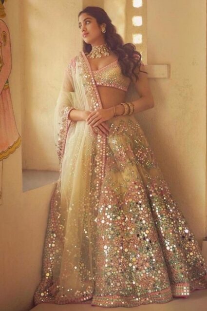 Multi Color Charming Janhvi Kapoor Lehenga Choli On Georgette