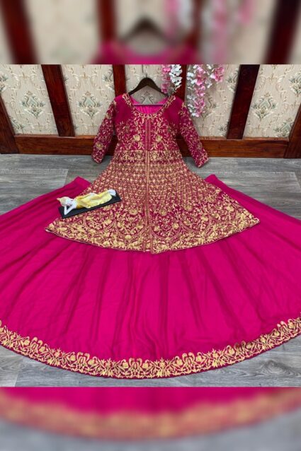 Pink Color Charming Lehenga Suit On Georgette With Embroidery Work