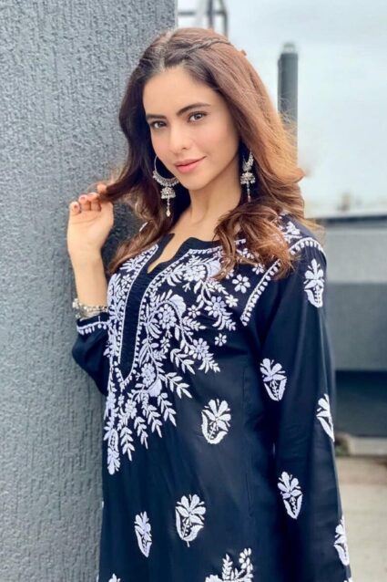 Black Color Desirable Kurti On Rayon With Palazzo