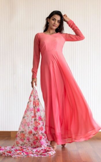 Light Pink Color Salwar Suit On Georgette