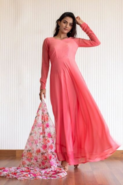 Light Pink Color Salwar Suit On Georgette Light Pink Color Salwar Suit On Georgette