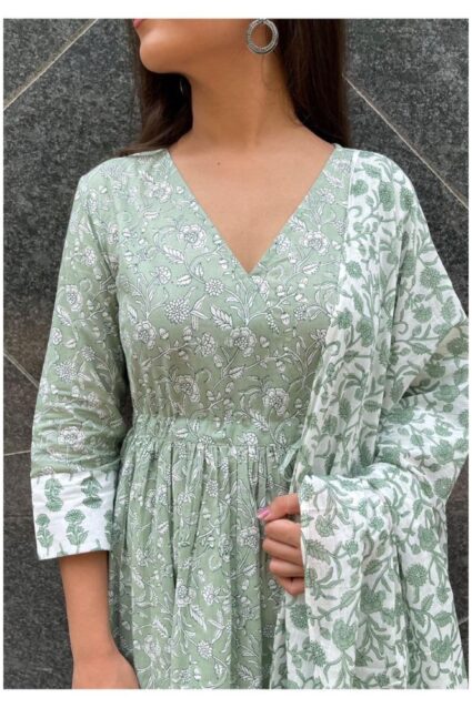 Grey Color Most Desired Palazzo Suit On Crepe