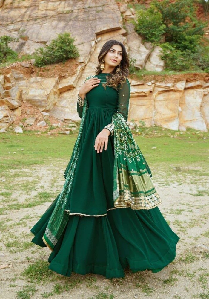 dark green kurti with contrast sleeves | Dress, Summer dresses, Indian  dresses-nttc.com.vn