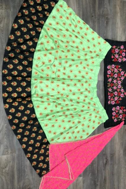 Multi Color Traditional Lehenga Choli On Banglory Satin