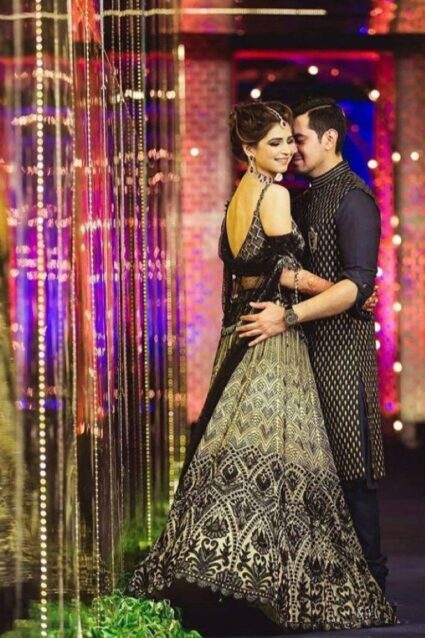 Black Color Classic Lehenga Choli On Net With Sequin Embroidery Work