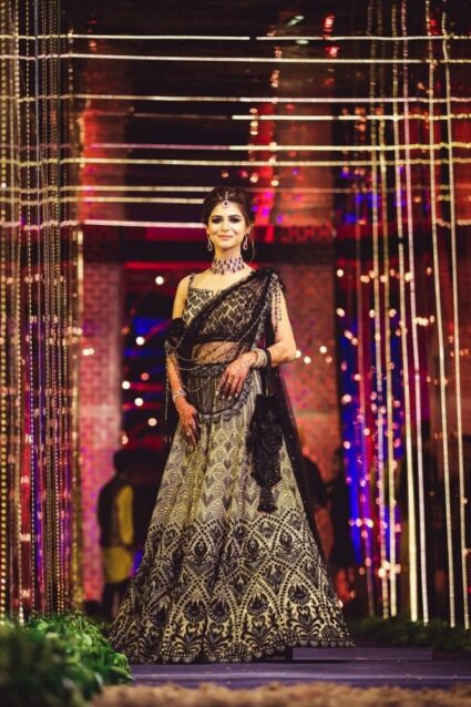 Black Color Classic Lehenga Choli On Net With Sequin Embroidery Work
