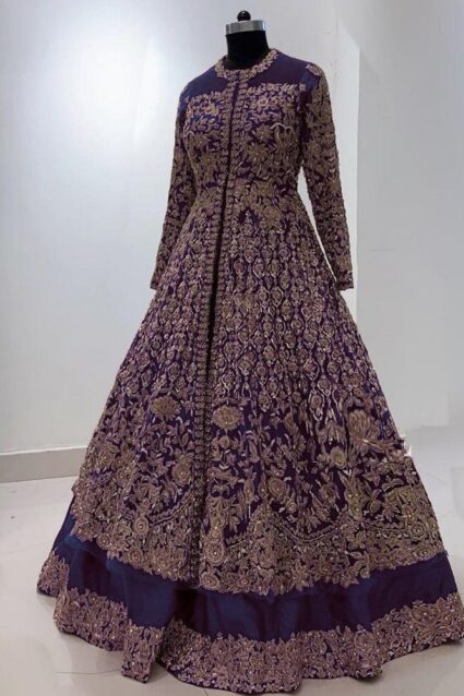 Blue Color Charming Lehenga Suit On Georgette With Embroidery Work