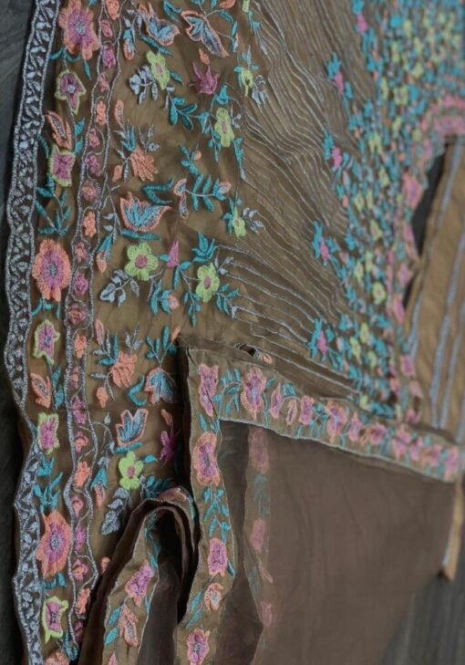 Brown Color Beautiful Lehenga Choli On Net With Heavy Embroidery Work