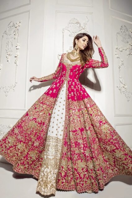 Pink Color Lehenga Suit On Taffeta Silk With Embroidery Work