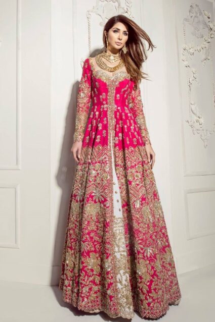 Pink Color Lehenga Suit On Taffeta Silk With Embroidery Work