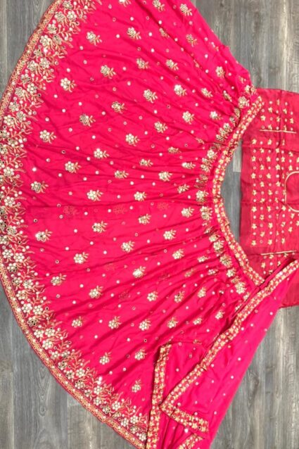 Pink Color Charming Lehenga Suit On Georgette With Embroidery Work