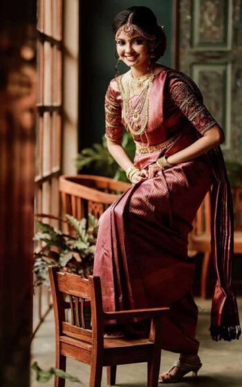 Spectacular Maroon Color Banarasi Saree and Blouse On Soft Lichi Silk Fabric