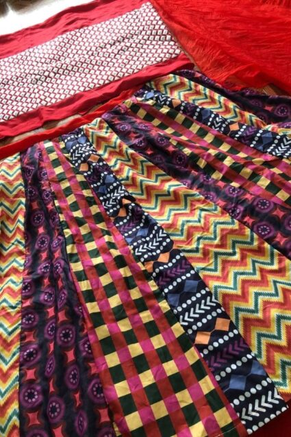 Multi Coloy Lehenga On Heavy Timo With Gota Patti Work