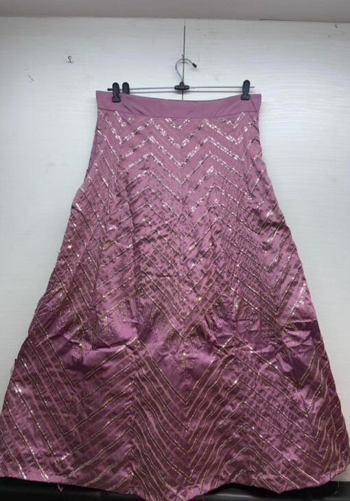 Light Purple Color Lenegha On Taffeta Silk With Heavy Sequin Embroidery Work