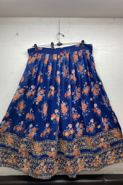 Blue Color Lehenga On Georgette With Embroidery Work