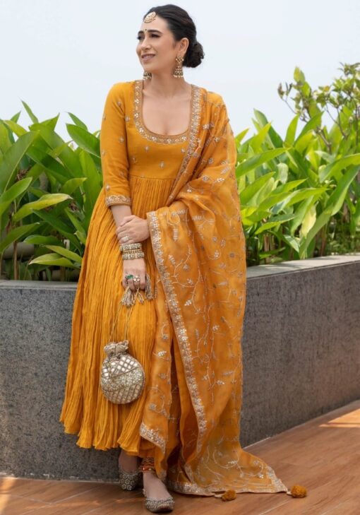 Fantastic Golden Karsima Kapoor Kurti with dupatta