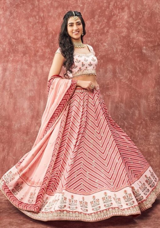 Latest Cute Pink Lehenga for Indian Women with Dupatta