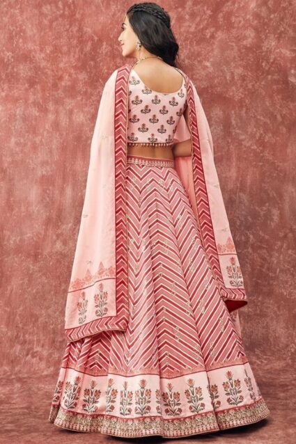 Latest Cute Pink Lehenga for Indian Women with Dupatta