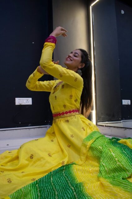 Gorgeous Girl Yellow Embroidery  Kurti with Bandej dupatta