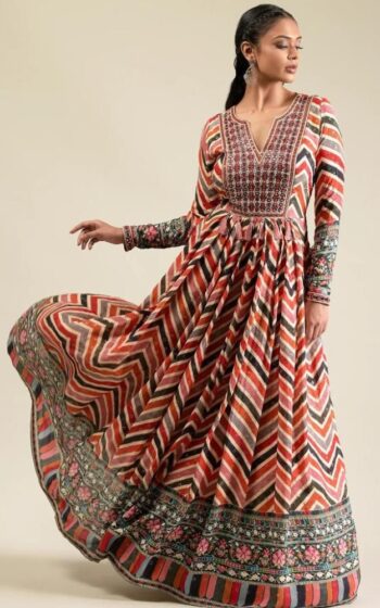 Radiant multicolored dress with full flair
