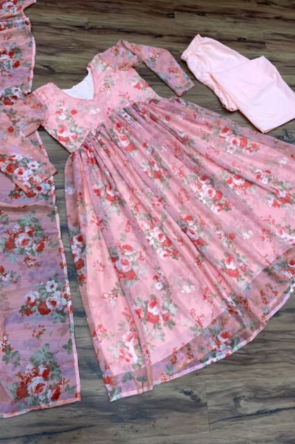 Baby Pink Color Salwar Suit On Georgette With Digital Print