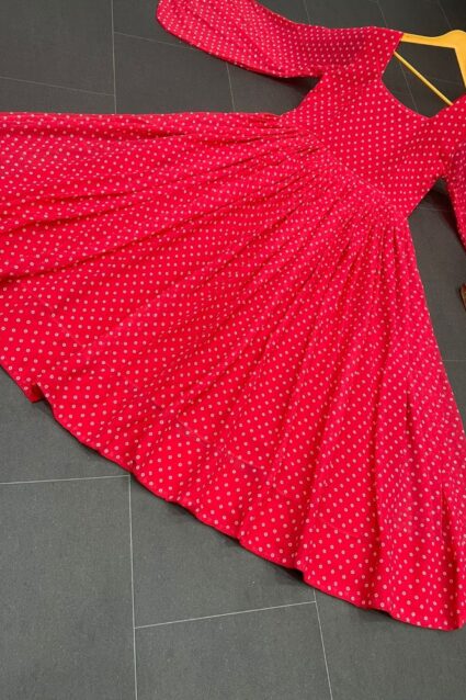 Pink Color Gown On Georgette With Digital Print