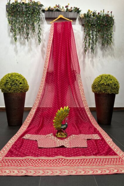 Pink Color Saree On Tabby Silk With Coding With Sequin Work
