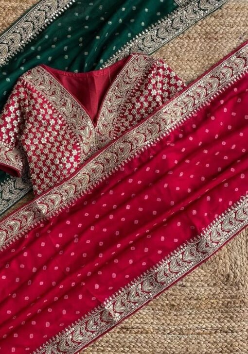 Pink Color Saree On Tabby Silk With Coding With Sequin Work