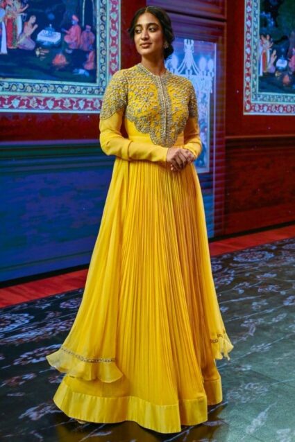 Yellow Color Salwar Suit On Fox Georgette With Thread And Sequin Work Yellow Color Salwar Suit On Fox Georgette With Thread And Sequin Work