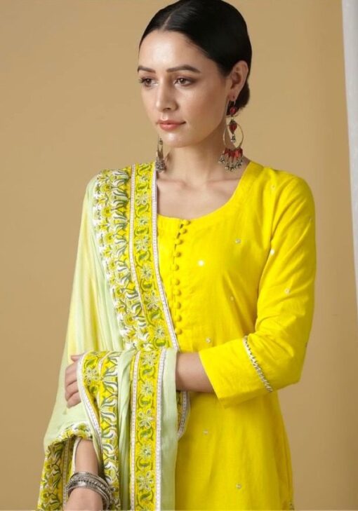 Yellow Punjabi Sharara Suit For Punjabi Kudi Online