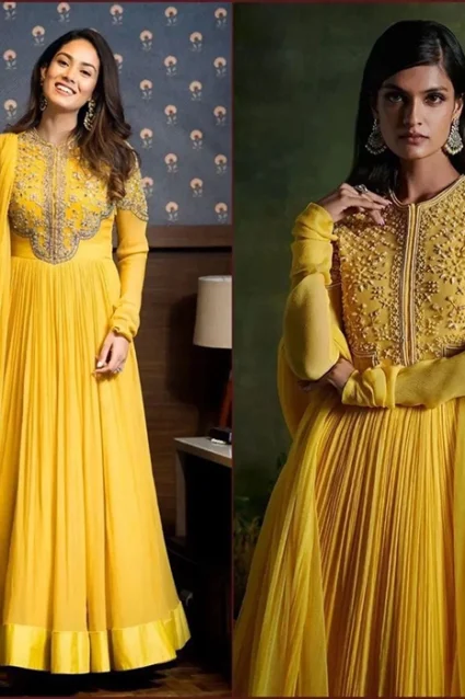 Mira Rajput Bollywood Style Yellow Suit With Pant & Duppata