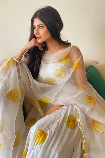 Mouni Roy Bollywood Diva Designer Georgette Suit With Duppata & Pant