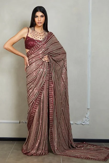 Rich Look Sequence Work Georgette Saree