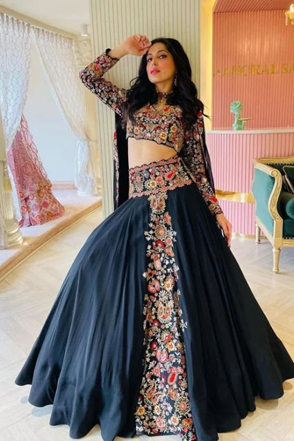 Most Demanding Black Lehenga with classy Choli
