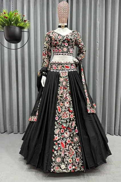 Most Demanding Black Lehenga with classy Choli