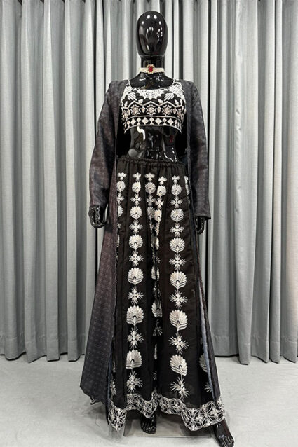 Actress Ananya Pandey Crop Top Palazzo dress with long jacket